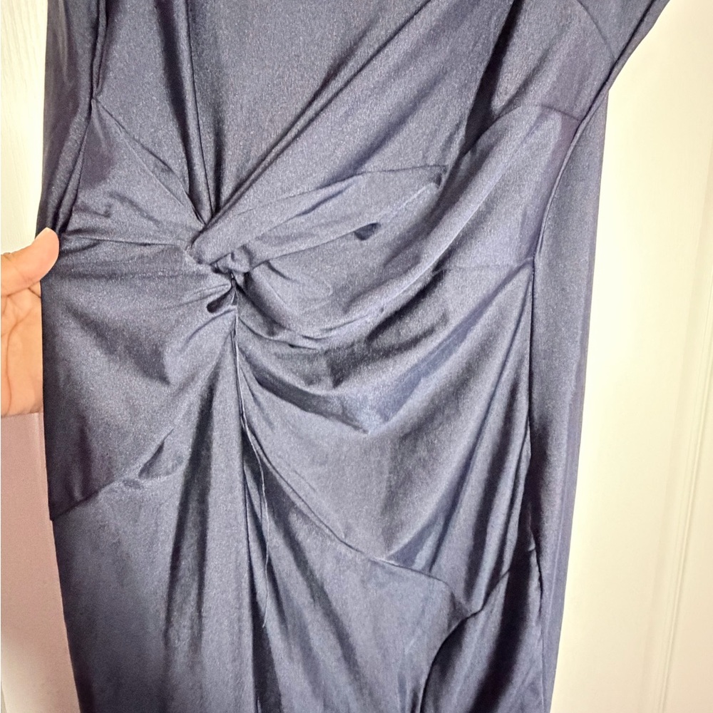 💙Fashion Nova Midnight Blue One-Shoulder Dress - Picture 6 of 7
